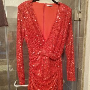 Center stage mini sequin dress NWT